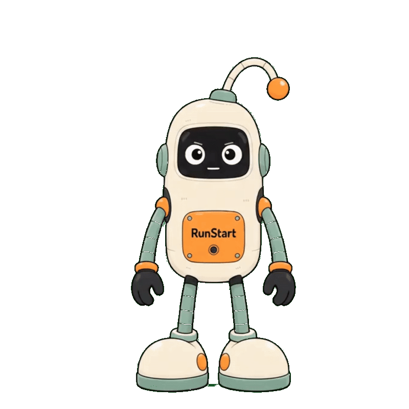RunStart robot companion getting ready to move